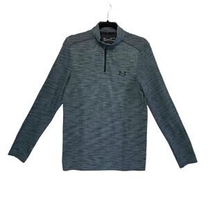 Under Armour Fitted Threadborne 1/4 Zip Heatgear Pullover Men's Sz S Gray